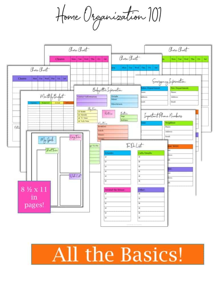 using Home organizing Printables - One Detailed Mama